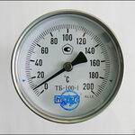 фото Термометр биметаллический с термогильзой d 15 ТБ-100-1 (d100/L50/t160C)